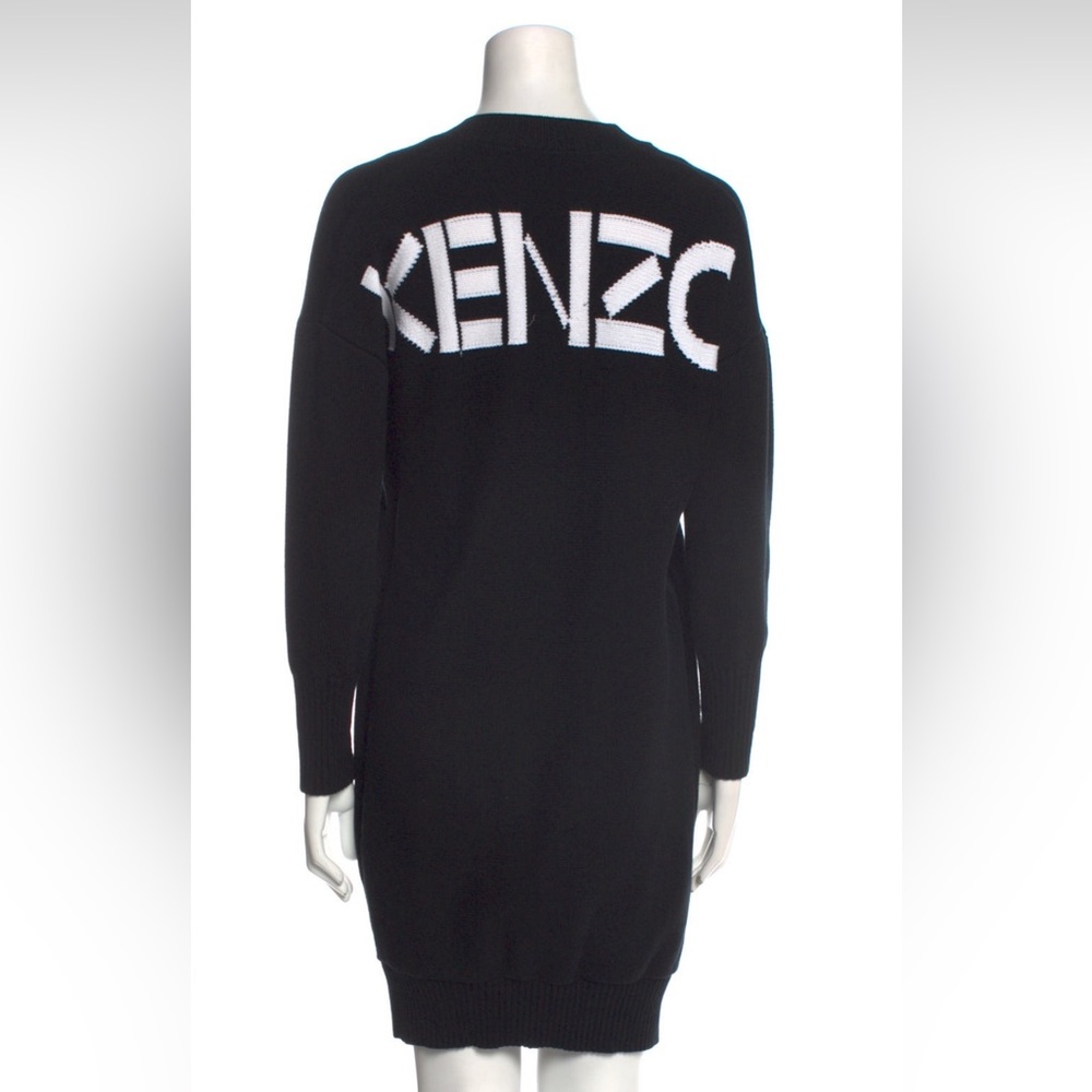 Authentic Vintage Kenzo Paris Sweater Dress - Size XS - Black